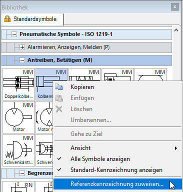 Neue Kontextmenüfunktion zum Anpassen der Referenzkennzeichnung