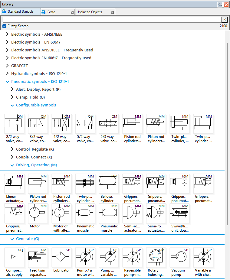 Snapshot of the pneumatic library