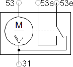 Wiper motor, one-stage