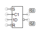 D flip-flop with SET and RESET inputs, edge triggered