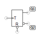 T flip-flop with inverted RESET input