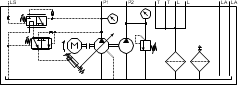 Hydraulic power pack with LS variable and constant displacement pump combination