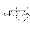 5/2-way valve, pneumatically operated