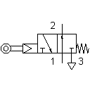 3/2-way roller lever valve, normally open